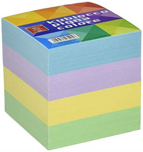 PIGNA - KUBLOCCO - 0736458 CUBO APPUNTI CON STRIP 9X9X9 COLORATO
