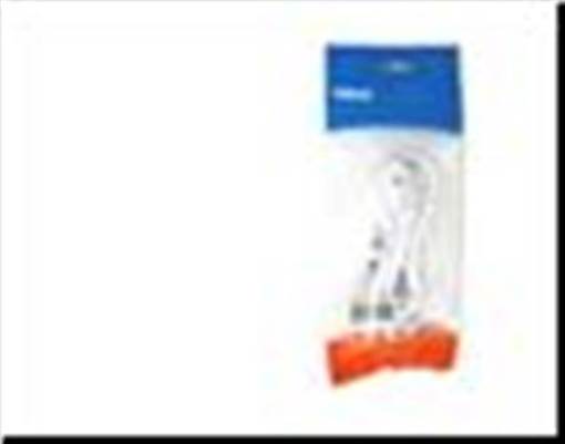 Omega Cavetto Coassiale Collegamento Antenna/Tv 3C-2V 1.5 Metri 1 Spina Assiale Maschio E 1 Spina 90° Maschio + 1 Adattatore Femmina/Femmina, Passo 9.5Mm, Colore Bianco