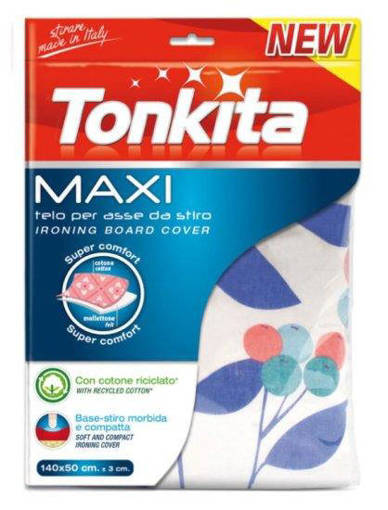 Tonkita Tonkita Maxi Telo Con Mollettone Per Asse Da Stiro 140X50Cm.