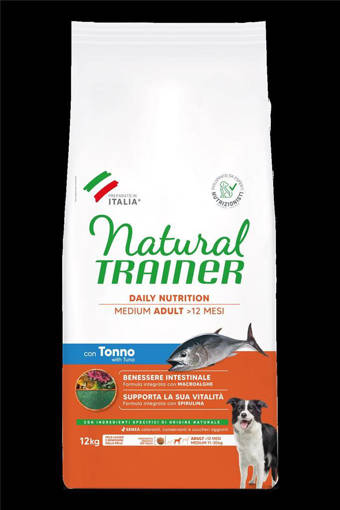 Natural Trainer Medium Adulto Pesce e Riso 12 kg