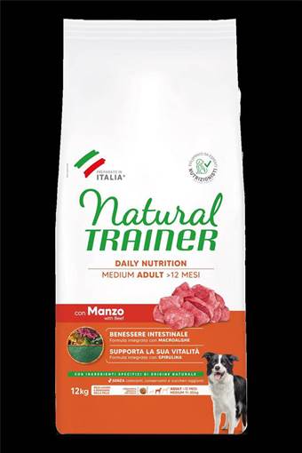 Natural Trainer Cane Medium Adulto Manzo e Riso 12Kg