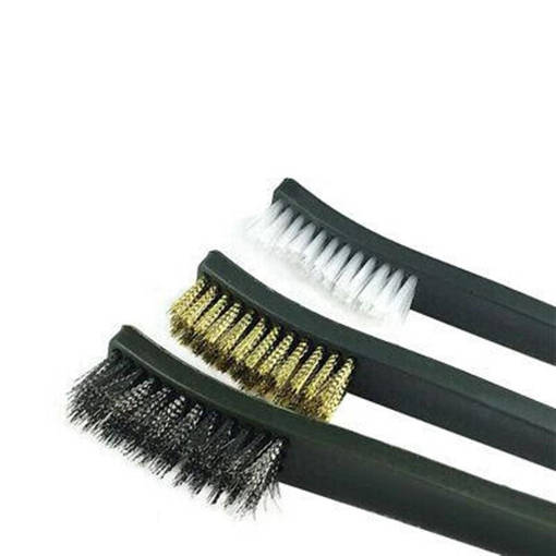 Kombo Set 3 Pz. Spazzole In Acciaio Con Manico Ergonomico In  Abs E Setole In Acciaio, Ottone E Nylon