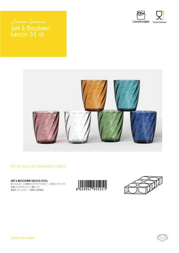 Bicchieri Lecco 31 Cl, 6 Pezzi