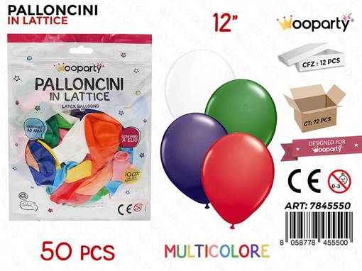 PALLONCINO MULTICOLORE DIM. 12 50PCS /PZ DA 12**