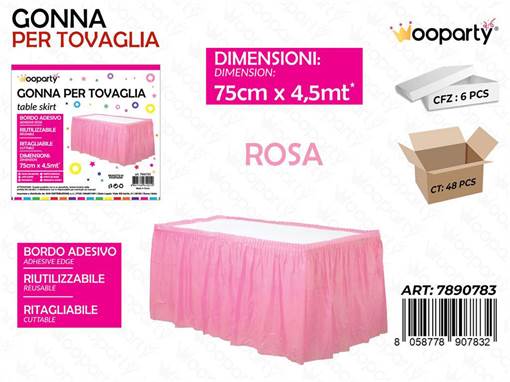 Wooparty Gonna Per Tovaglia 75 Cm*4.5Mt Rosa /Pz Da 6**