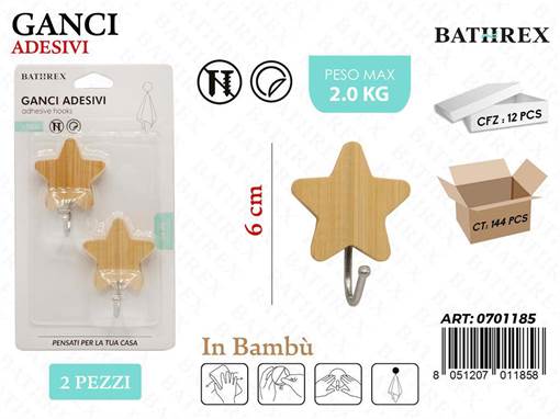 Bathrex Ganci Bambu Stelle 2Pz