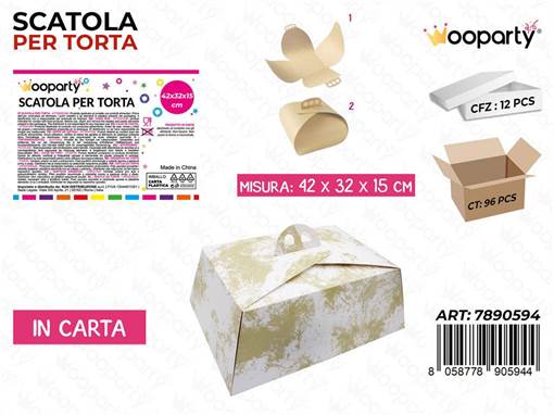 Wooparty Scatola Per Torta 42*32*15Cm /Pz Da 12**