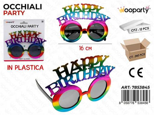 Wooparty  Occhiali Party H. Birth. 16Cm /Pz Da 12**