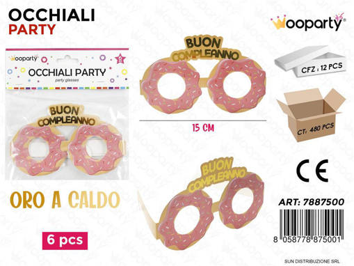 Wooparty Occhiali Party B. Compleanno 6Pcs 15Cm /Pz Da 12**