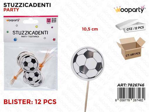 Wooparty Stuzzicadenti Calcio 12Pcs 10.5Cm
