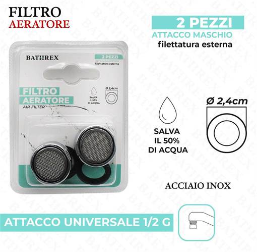 Bathrex Filtro Aeratore Maschio 2Pz