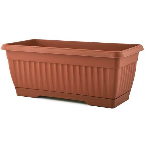 Blumax Balconetta con sottovaso e supporto in metallo 50x19x16,5h - 5lt 