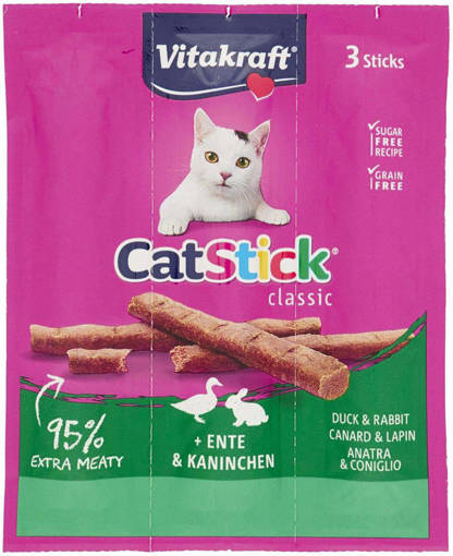 Vitakraft Cat-Stick anatra e coniglio 3 pz 18 gr