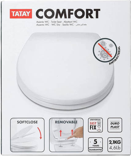 Tatay Comfort Sedile WC Universale Bianco Comfort Duroplast Ovale