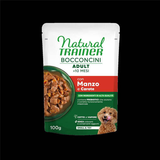 Natural Trainer Wet Small & Toy Chunks Manzo 100Gr*24