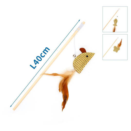 Nobleza Bacchetta per gatti con gioco in cartocino L40cm