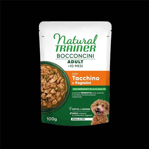 Natural Trainer Wet Small & Toy Chunks Tacchino 100Gr*24