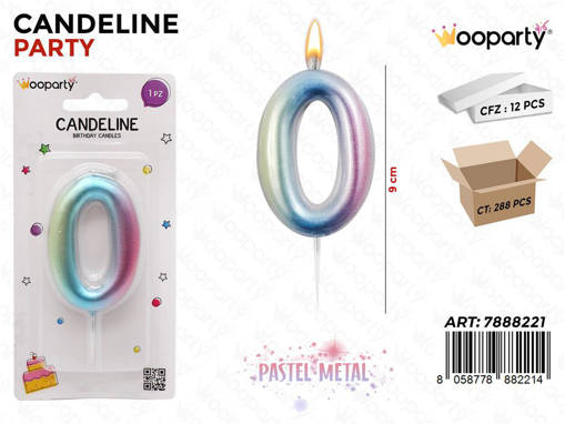 Candeline Pastel Metal N. 0 9Cm /Pz Da 12**