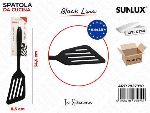 Sunlux Black L. Spatola Cucina Silicone 8.5*34.5Cm