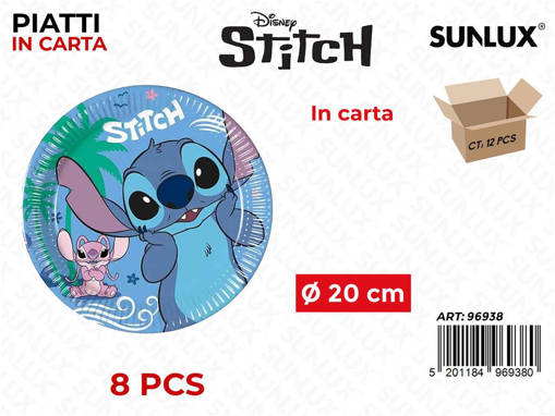 Wooparty Piatti In Carta Stitch 8Pcs D.20Cm