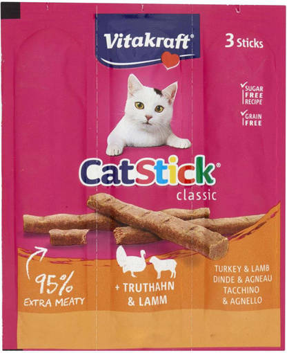 Vitakraft Cat-Stick tacchino e agnello 3 pz 18 gr