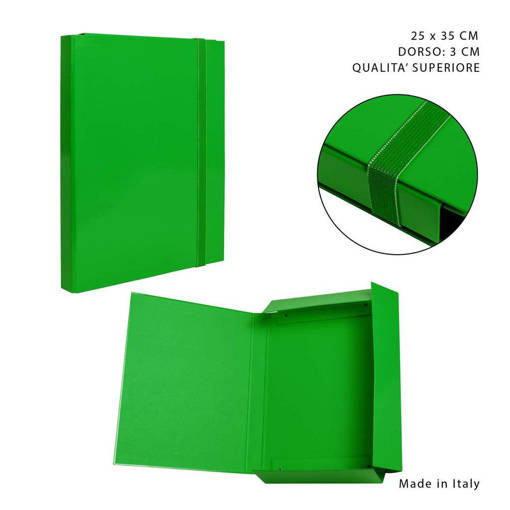 Pryma Cartella 3/L Elast.Piatto D3 25X35Cm Verde 0212489