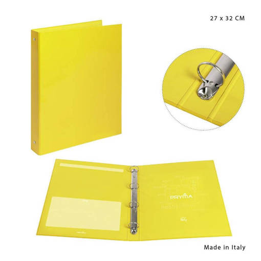 Pryma Raccoglitore 4Anelli 27X32Cm Giallo 0212513