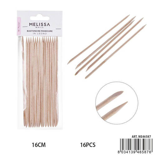 Melissa Bastoncini Manicure Legno 16Cm 16Pz