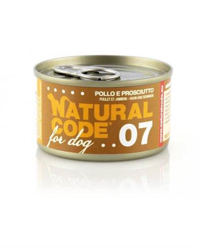 Natural Code Cane 07 Pollo E Prosciutto, Lattina 90G