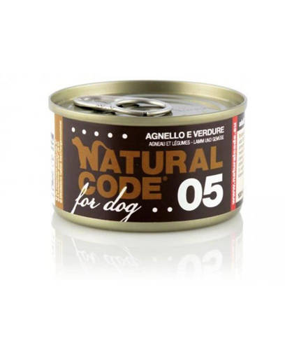 Natural Code Cane 05 Agnello E Verdure, Lattina 90G
