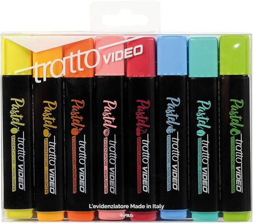 Fila - Tratto - Evidenziatore Video Pastel 8 pz colori assortiti F838000