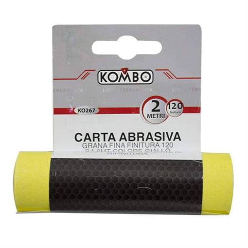Kombo Carta Abrasiva A Grana Fina: Finitura 120-2Mt.-Colore  Giallo