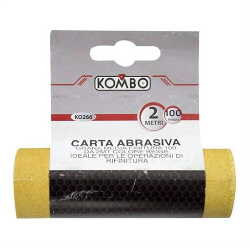 Kombo Carta Abrasiva A Grana Media: Finitura 100. 2Mt. Colore Beige.