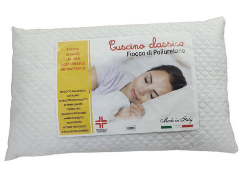 Guanciale CLASSICO, Fiocco Poliuretano, Cuscino Letto