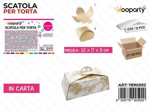 Wooparty Scatola Per Torta 32*17*11Cm /Pz Da 12**