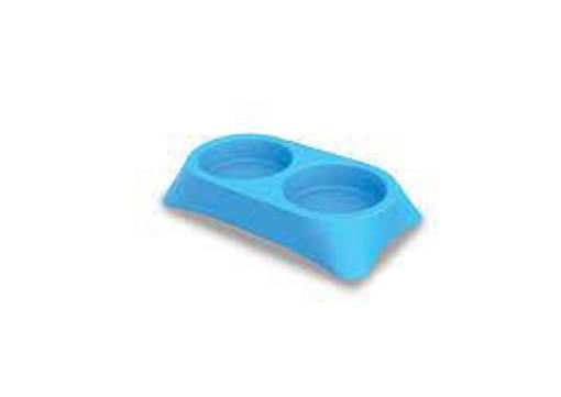 Petmax Ciotola Stella Double 0,3+0,3lt - 16x25x4,5h - blue
