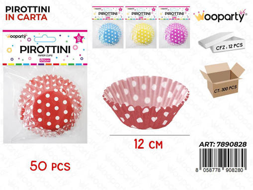 Pirottini A Pois Col. Ass. D.12Cm H.3Cm 50Pc /Pz Da 12**