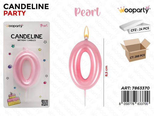 Wooparty Candeline Rosa Pearl N.0 8.5Cm /Pz Da 24**