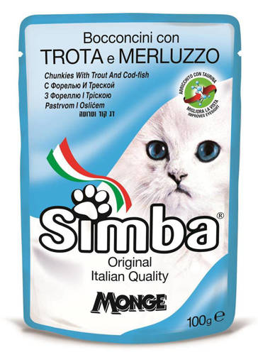 SIMBA GATTO BUSTA 100GR BOCC TROTA E MERLUZZO