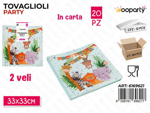 Wooparty Wooparty Tovaglioli Party H.B 2Veli 20Pcs 33*33Cm