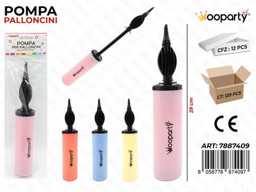 Wooparty POMPA PER PALLONCINI COL. PASTEL ASS. 29 CM /PZ DA 12**