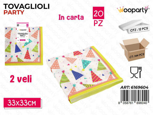 Wooparty Wooparty Tovaglioli Party 2Veli 20Pcs 33*33Cm