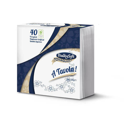 Bulkysoft 40 Tovaglioli 2 Veli 38X38, 2 Veli, Trama Tessuto
