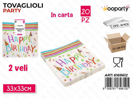 Wooparty Wooparty Tovaglioli Party H.B 2Veli 20Pcs 33*33Cm