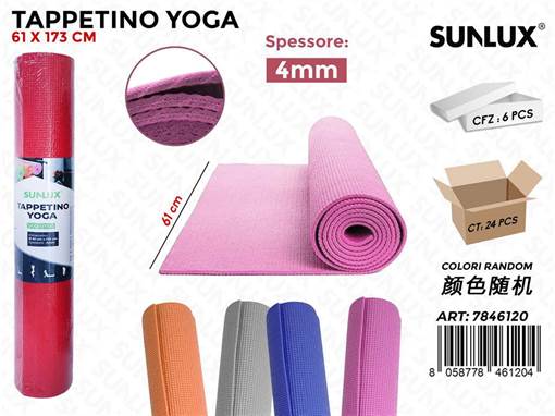 TAPPETO YOGA COLORI ASS. 173*61CM* 4MM/PZ DA 6**