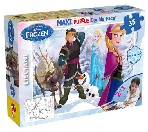 Lisciani - Puzzle Bambini - Disney Puzzle Df Maxi Floor 35 Frozen Playing On The Ice 46867
