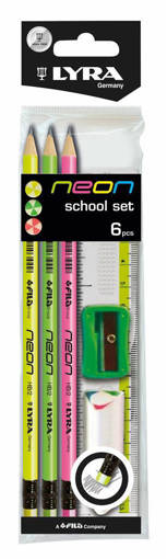 Fila - Lyra - Matita Neon School Set 3 x HB + gomma + righello + temperamatite L1294000