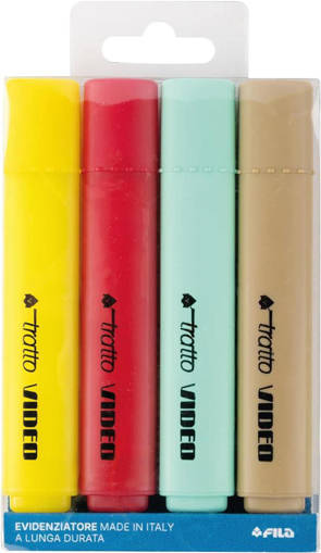 Fila - Tratto - Evidenziatore Video Pastel Mediterraneo 4 pz colori assortiti F83580200