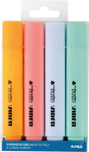 Fila - Tratto - Evidenziatore Video Pastel Cocktail 4 pz colori assortiti F83580100