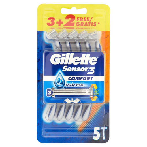 Gillette Rasoio Usa e Getta Sensor3, 5 pezzi